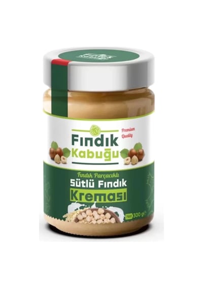 Fındık Kabuğu %13 Fındık Parçacıklı Sütlü Fındık Kreması 300 Gr
