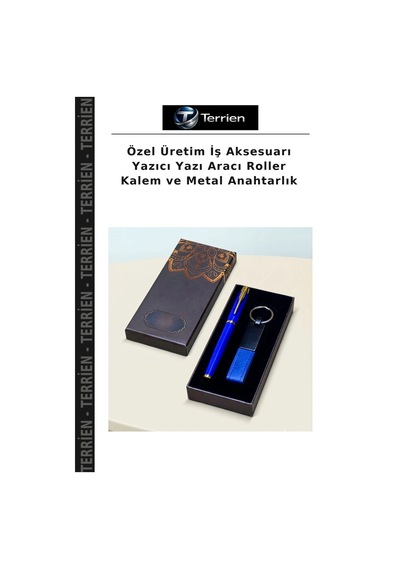 Özel Üretim İş Aksesuarı Yazıcı Yazı Aracı Roller Kalem Ve Metal Anahtarlık Çok Renkli