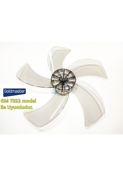 Goldmaster Gm 7922 Modele Uyumlu Vantilatör Pervanesi 16inç 5 Kanat 38cm Füme Renk Pls