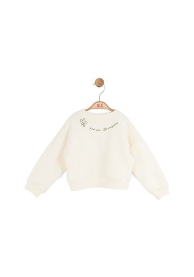 Kız Çocuk Magnet Sweat Nk-39601 Krem - Yeşil