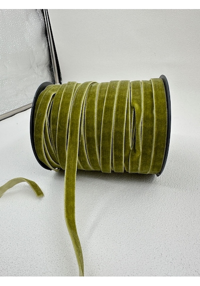 Paşateks- 1 Cm Düz Kadife-5 Metre -h.yeşil