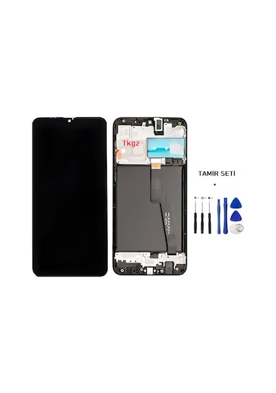 Tkgz Samsung Galaxy Uyumlu A10 - Sm-a105 Lcd Ekran Dokunmatik Service Pack - Full Çıtalı + Tamir Seti
