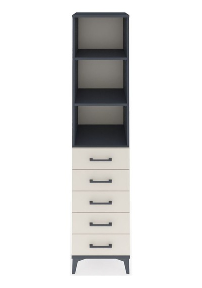 Hyperion Dolap 3 Raflı 5 Çekmeceli 44x44x195 Antrasit-aytaşı Antrasit