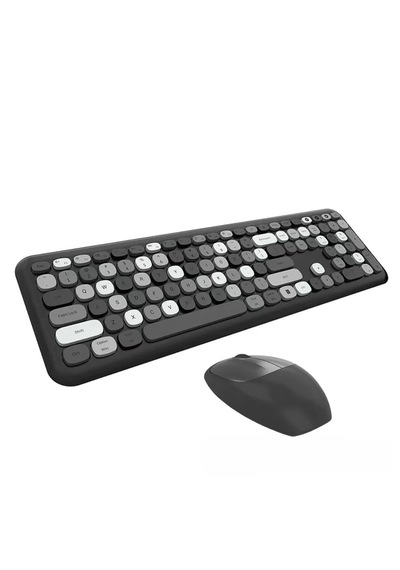 Mofıı 666 Kablosuz Klavye Mouse Seti 2.4g Retro Yuvarlak Tuşlu 110 Tuş Renkli Set Optik