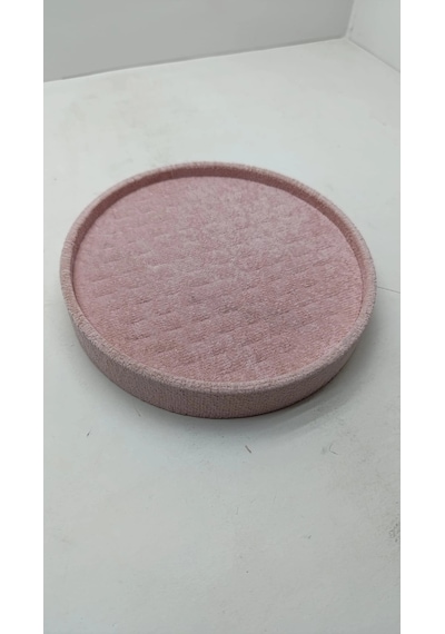 Silindir Model Süet Kumaş 20/20 Cm Batırmalı Pembe Küpe-piercing Tablası