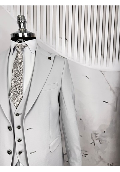 Dupont Classics Dupont Erkek Slim Fit 6 Drop Zara Kumaş Likra Çift Düğme Çift Yırtmaç Yelekli Takım Elbise Açık Gri Dupont Classics Dupont Erkek Slim Fit 6 Drop Zara Kumaş Likra Çift Düğme Çift Yırtmaç Yelekli Takım Elbise Açık Gri