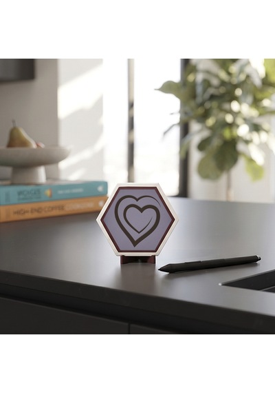 Minimalist İç İçe Kalp Temalı Masaüstü Süsü Çalışma Alanlarınızda Şık Ve Estetik Bir Görünüm Yaratan Obje 10x10 Cm, Mor