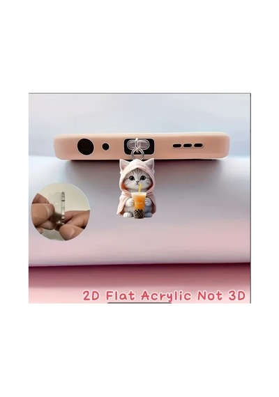 Aleylife 2d Telefon Charm Androıd Apple Uyumlu iOS Toz Koruması Sevimli Kediler