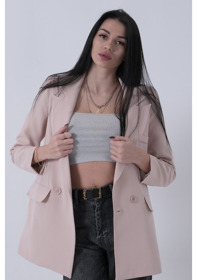 Feminist Taş Kruvaze 2 Düğmeli Flato Cep Detaylı Ceket 3971560.50 Taş