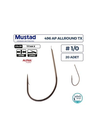 Mustad 496 Ap Allround Olta İğnesi Tx 1/0 20 Adet