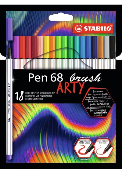 Stabilo Pen 68 Brushy Arty 18Li Fineliner Kalem  568-18-21-20