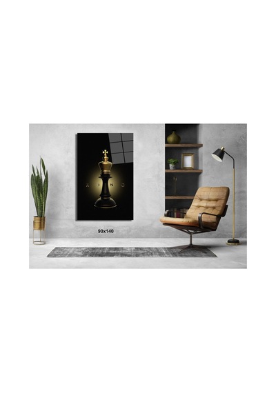 King Santraç İllüstrasyon Cam Tablo Pct0718 Modern Dekorasyon Temalı Dekoratif Duvar Tablosu, Salon, Ev Ve Ofis Dekoru,