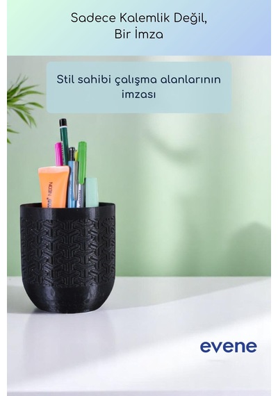 Kalemlik Masa Kalemliği Organizer Kalemlik Siyah Renk Model 77 Çok Renkli