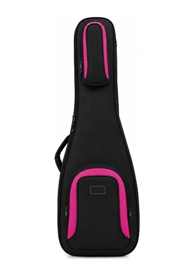 Profesyonel Kalın Elektro Gitar Kılıfı-çantası - Siyah - Pembe 1900 Denye Lüx Kumaş - %100 Su Geçirmez