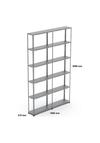 Uzmangrupraf Uzman Grup Raf - 6 Raflı 3 Metre 2 Blok 31X93 Çelik Raf-Depo Rafı