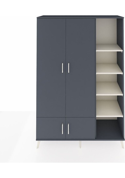 Hyperion Dolap 6 Raflı 4 Kapaklı Tek Askılı 132x44x195 Antrasit-antrasit/aytaşı Antrasıt/aytası Hyperion Dolap 6 Raflı 4 Kapaklı Tek Askılı 132x44x195 Antrasit-antrasit/aytaşı Antrasıt/aytası