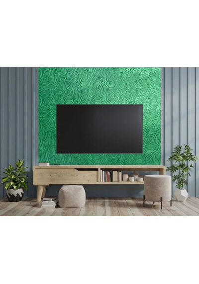 Tink 3d Kendinden Yapışkanlı Akustik Keçe Panel Dalgalı Desenli 52x98 Cm 10 Adet 5 M² Yeşil