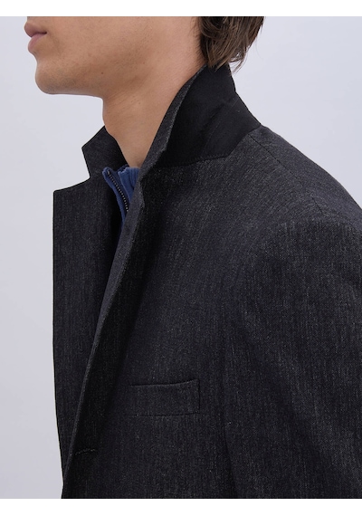 Kip Siyah Düz Modern Fit Pamuk Karışımlı Takım Elbise Çok Renkli