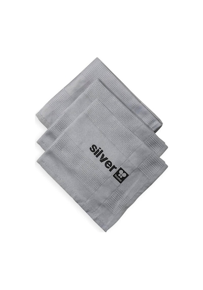 Silver Home Mikrofiber Dekoratif Cam Bezi 3'lü Gri 42 x 68 CM