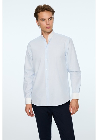 Morven Erkek A. Mavi Slim Fit Dik Yaka Gömlek 26mc004065311 A. Mavi