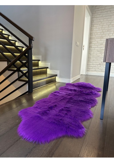 A Post Mor Yumuşak Dokulu Peluş Halı Çift Kafa Post