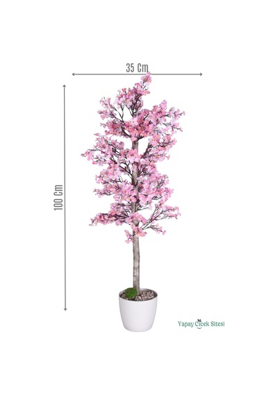 Yapay Çiçek Sitesi Yapay Kayısı Çiçeği Bahar Dalı Ağacı 100 Cm Pembe Açık Pembe