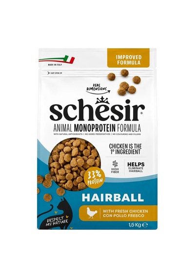 Schesir Monoprotein Tüy Yumağı Kontrolü Tavuklu Yetişkin Kedi Maması 1,5 Kg