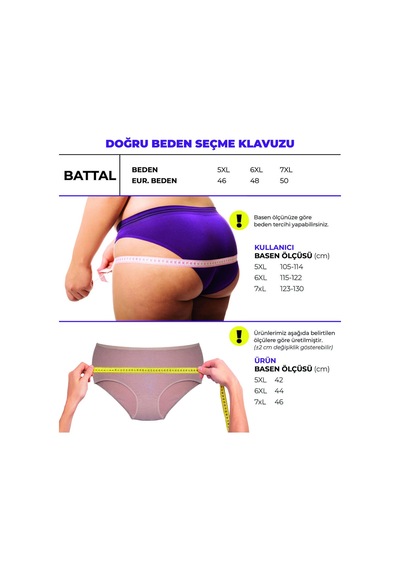 Alya Underwear Kadın Büyük Beden Külot Battal Full Brief, Yüksek Bel 5xl, 6xl, 7xl 5 Farklı Renk 1 Pakette Beyaz