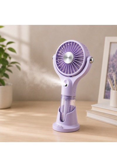 Bakgelal Usb Şarjlı Buharlı Vantilatör Taşınabilir Sprey Fan Masaüstü Ve El Tipi Soğutucu Nemlendirici 3 Kademeli