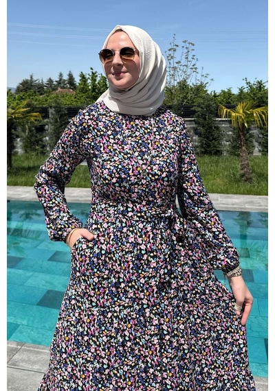 Rabia Şamlı Hale Elbise Siyah Normal