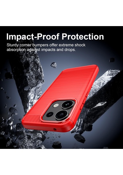 Caseonn Oppo Reno16 F 5g Kılıf Karbon Fiber Desenli Koruyucu Arka Kapak Siyah