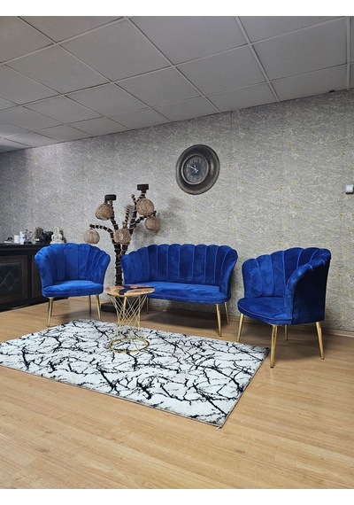 Papatya Çay Seti Koltuk Takımı Gold Sivriltme Ayak, Balkon, Salon 001