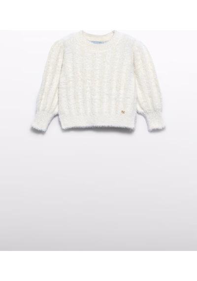 Kız Bebek Kazak - Krem - 12-ay - 5801-krem-12-ay