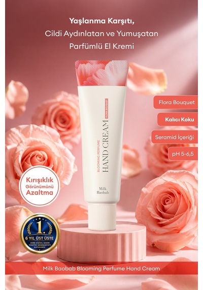 Yaşlanma Karşıtı Yumuşatıcıparfümlü El Kremi Mılk Baobab Blooming Perfume Hand Cream Flora Bouquet