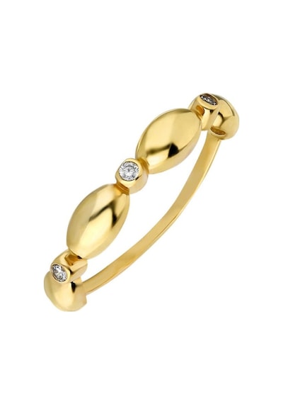 Zirkon Taşlı Sıralı Arpa Tasarım Gold Renk 925 Ayar Gümüş Bayan Y (429500753)
