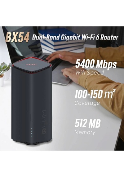 H3c Magic Bx54, Tekli Mesh, 5400mbps, Dual Band, Wifi6, 4port Gigabit Lan, Geniş Kapsama Alanı, Rout