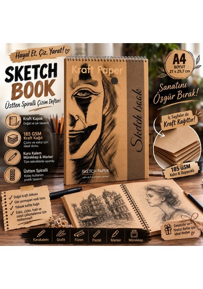 Dreamart Galery Çizim Defteri Sketchbook Kraftbook,eskiz Kraft