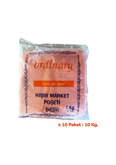Ordinary Turuncu Market Poşeti Torbası  Hışır Atlet Poşet  Küçük Boy  24 x 40 CM  10 KG