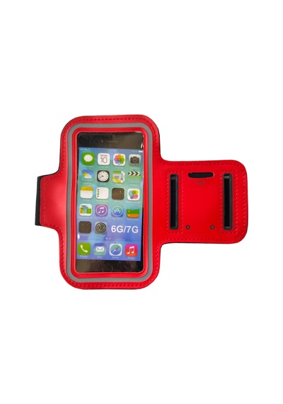 Cep Telefonu İçin Kol Bandı 12.5cm X 6cm Ölçülerinde Taşıma Kılıfı Kırmızı