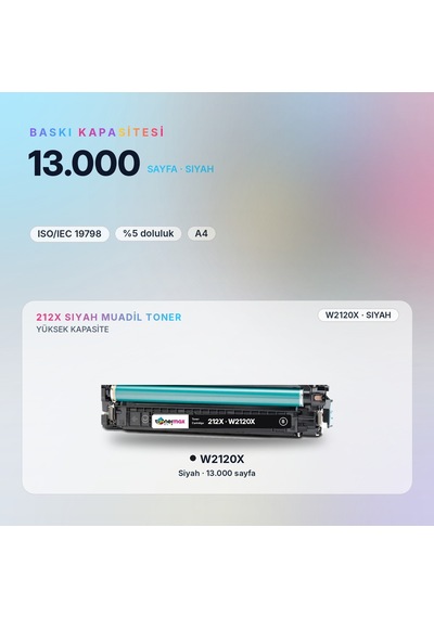 Hp 212x W2120x Siyah Uyumlu Toner - Çipli / Color Laserjet Enterprise M554 / M555 / Mfp M578
