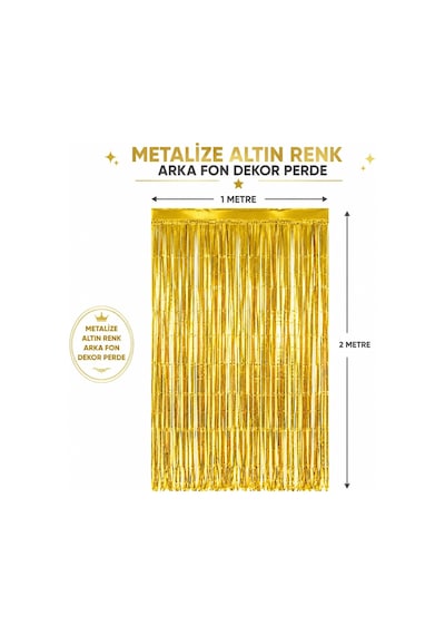 Metalize Parti Perdesi 100x200 Cm Kapı Ve Arka Fon Perdesi
