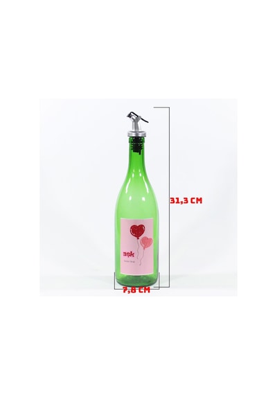 Sevgililer Günü Konseptli Sosluk Yeşil 750 Ml Akıtıcılı Kalp Balonlar Yeşil