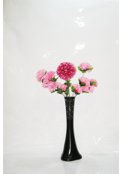 60 Cm Siyah Desenli Vazo Çiçekler