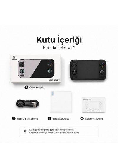 Rg 476h El Oyun Konsolu 5000 Mah Pil, Taşınabilir Retro Atari Atari Oyun Cihazı