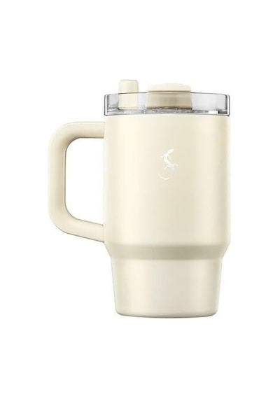 Lurch - Big Cup 0.8 L Fildişi, Paslanmaz Çelik Termos - Uzatılabilir Pipetli, Çift Cidarlı, Sızdırmaz - 270976 Beyaz