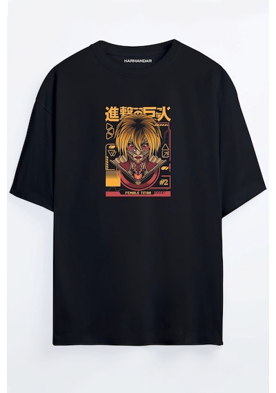 Attack On Titan - Titan Türleri Baskılı Oversize T-shirt Femaletitan Attack On Titan - Titan Türleri Baskılı Oversize T-shirt Femaletitan