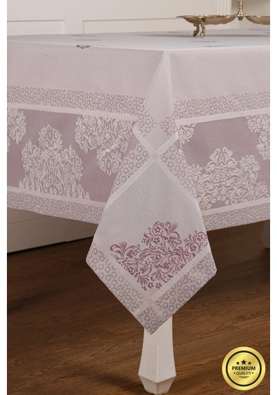 Viyana Lüx Jakar Kumaş Mor Masa Örtüsü Dikdörtgen 160x320 Cm - 1115 Çok Renkli