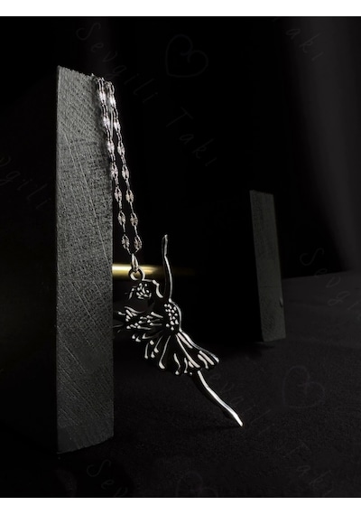 Balerin Charmlı Silver Çelik Kolye Sevgili Takı Koleksiyonu