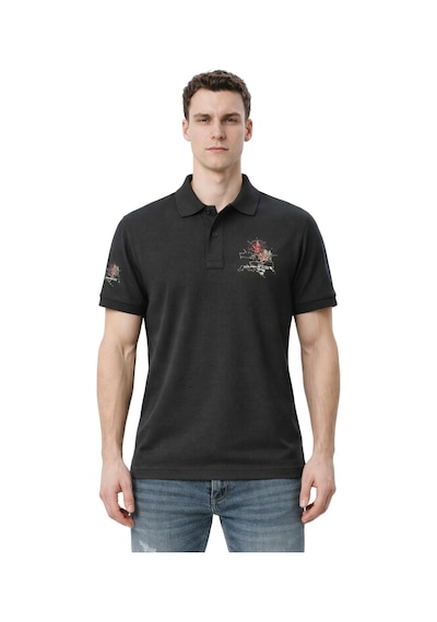 Arma Ar-ma Erkek Polo Yaka Tişört Resim Baskili Örme Kumaş Regular Fit %100 Pamuk 30/1 Çift Toplama Penye Pike Y31374358902 Siyah-s1