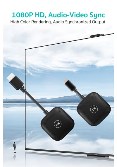 Type-c To Hdmı Kablosuz Görüntü Aktarıcı 50m 1080p Hd Verici Alıcı Kit